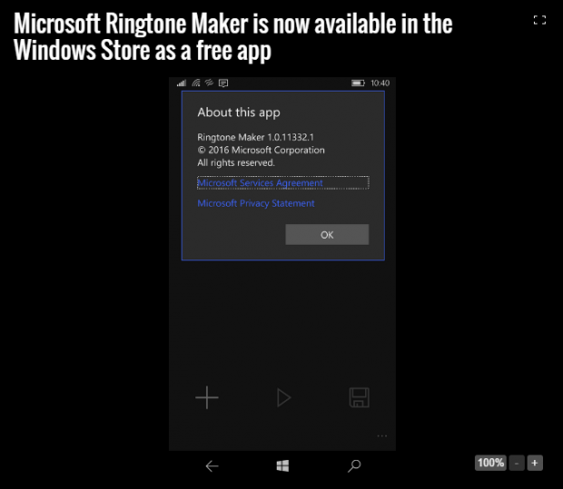 Microsoft ปล่อยแอพ!! “Ringtone Maker”สำหรับ Windows 10 Mobile เป็นทางการแล้ว
