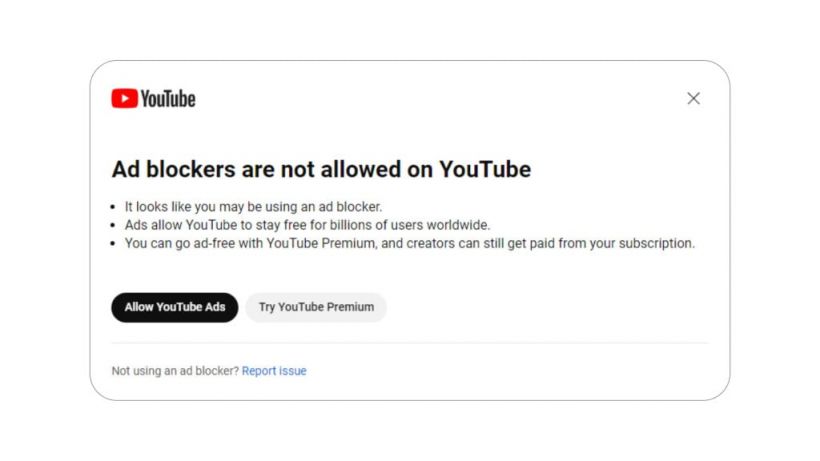 YouTube เริ่มลงดาบแบนผู้ใช้งาน Ad Blockers ทั่วโลกแล้ว!